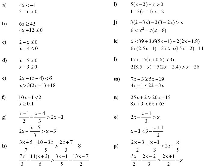 Systems of linear equations and inequalities - Exercise 6